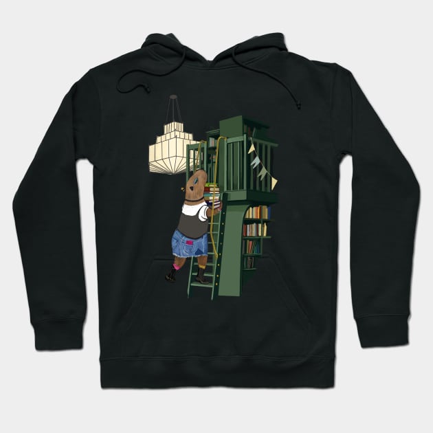 Capybara bookstore Hoodie by argiropulo